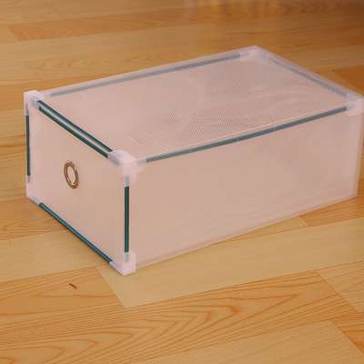 Promotional Foldable Clear PP Plastic Shoe Storage Box