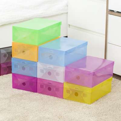 Beautiful pp stackable clear plastic shoe box with drawer