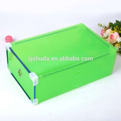 Factory Price Cheap plastic Clear PP Plastic Shoe Box drop front shoe box